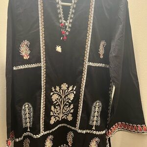 Elegant Black Embroidered Dress